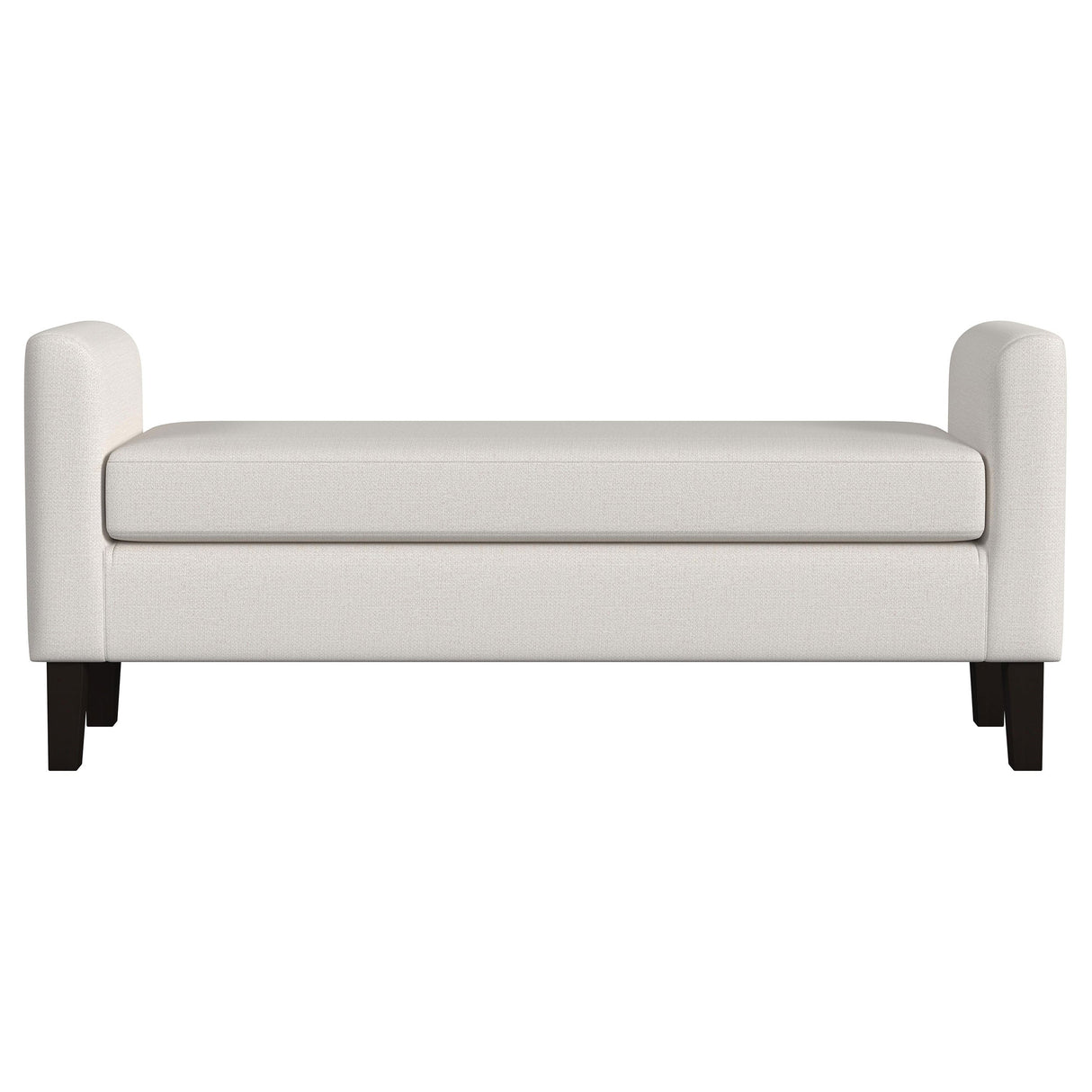 Rex Fabric Upholstered Accent Bench with Armrests Vanilla