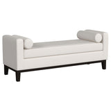 Rosie Upholstered Accent Bench with Armrests Vanilla