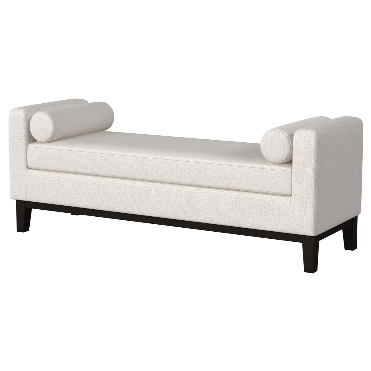 Rosie Upholstered Accent Bench with Armrests Vanilla