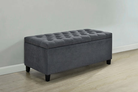 Cababi Upholstered Storage Bench Black and White