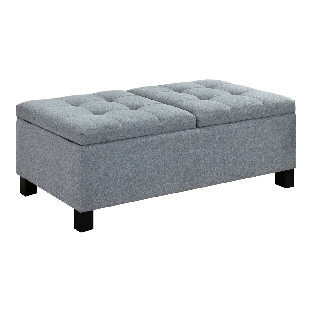 Corner Split Storage Bench Grey