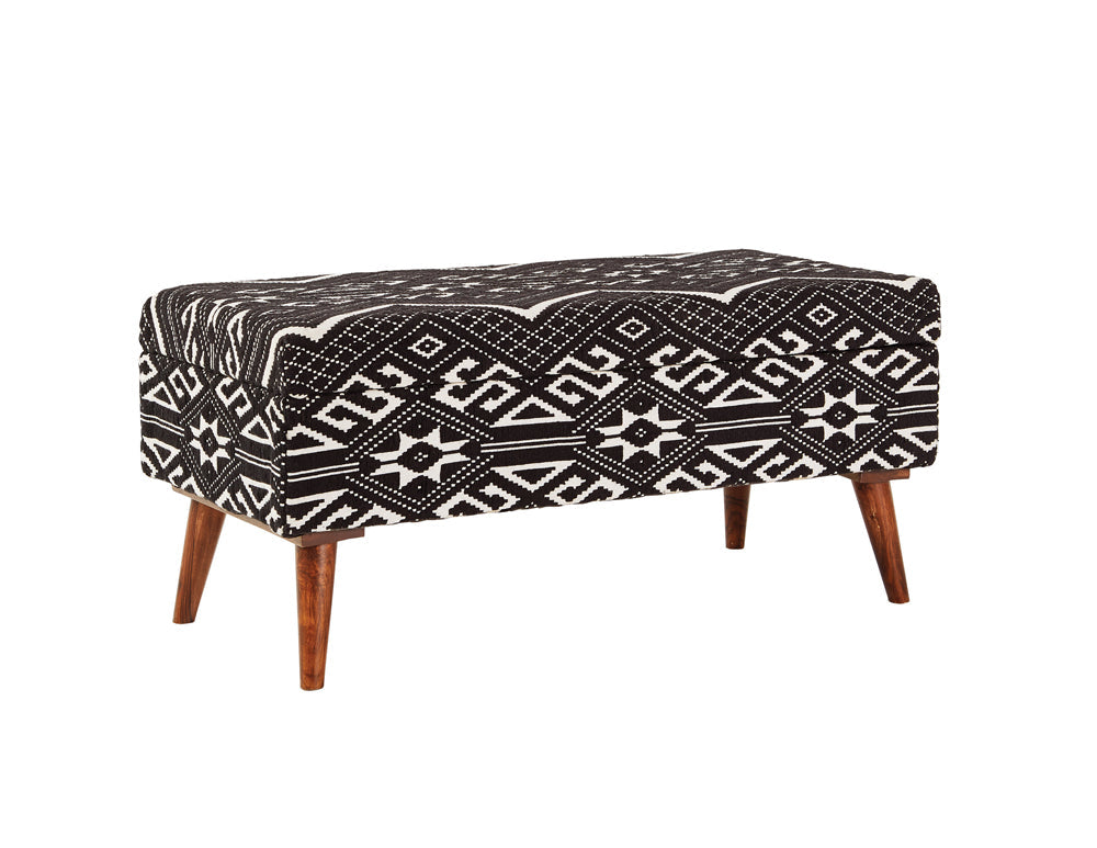 Austin Upholstered Bench Beige and Black