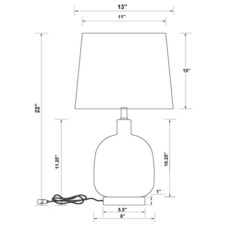 Costner Empire Table Lamp Beige and Clear