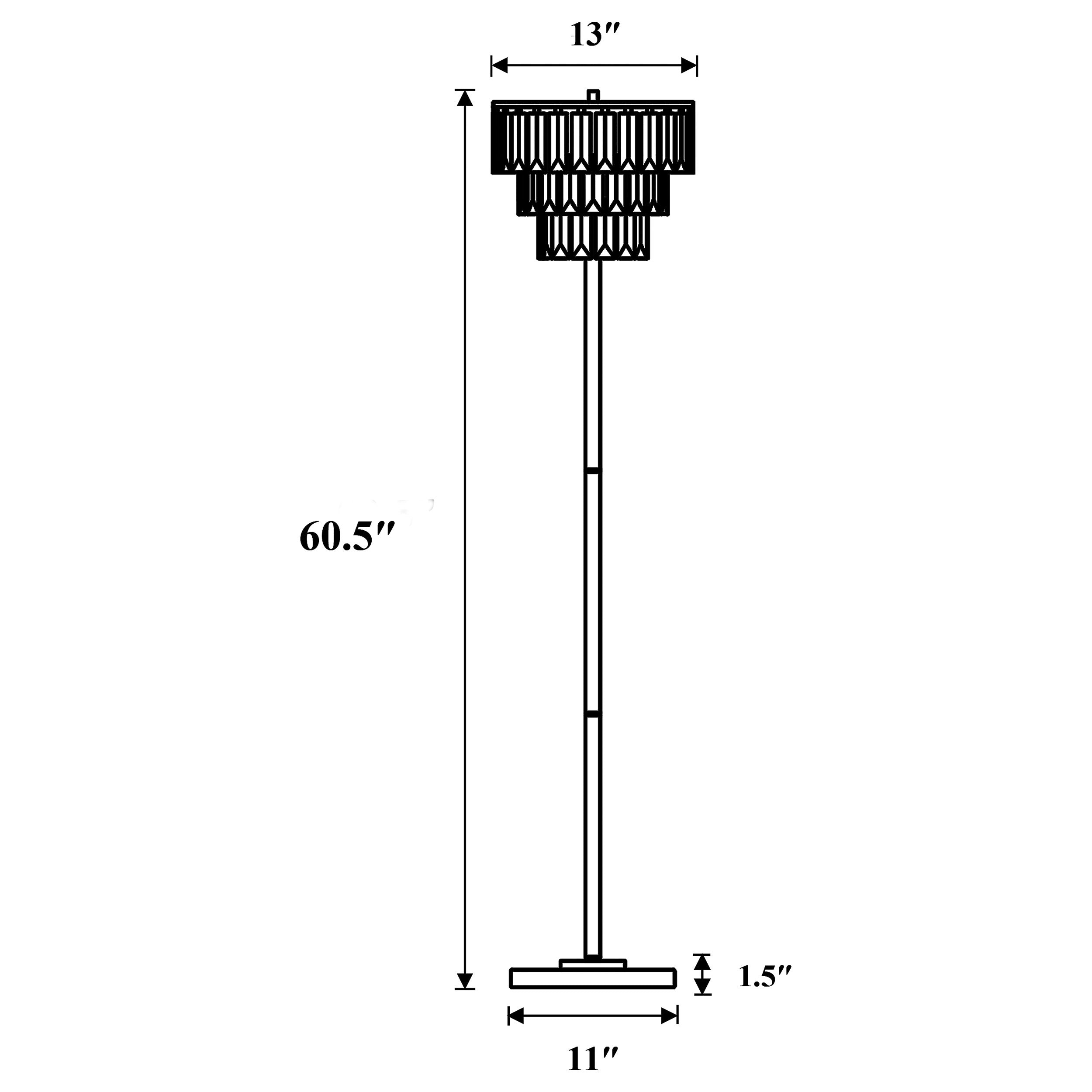 Anya Metal Base Floor Lamp Chrome and Crystal