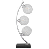 Claudia 30-inch Woven Spherical Metal Table Lamp Black