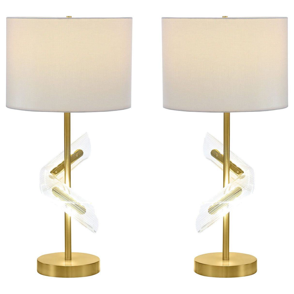 Kingsley 30-inch Drum Shade Table Lamp Gold (Set of 2)