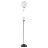 Dacki 69-inch Dual Spherical Bulb Metal Floor Lamp Black