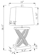 Dominick Table Lamp with Rectange Shade White and Mirror