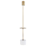 Jodie Round Base Floor Lamp Antique Brass and Grey