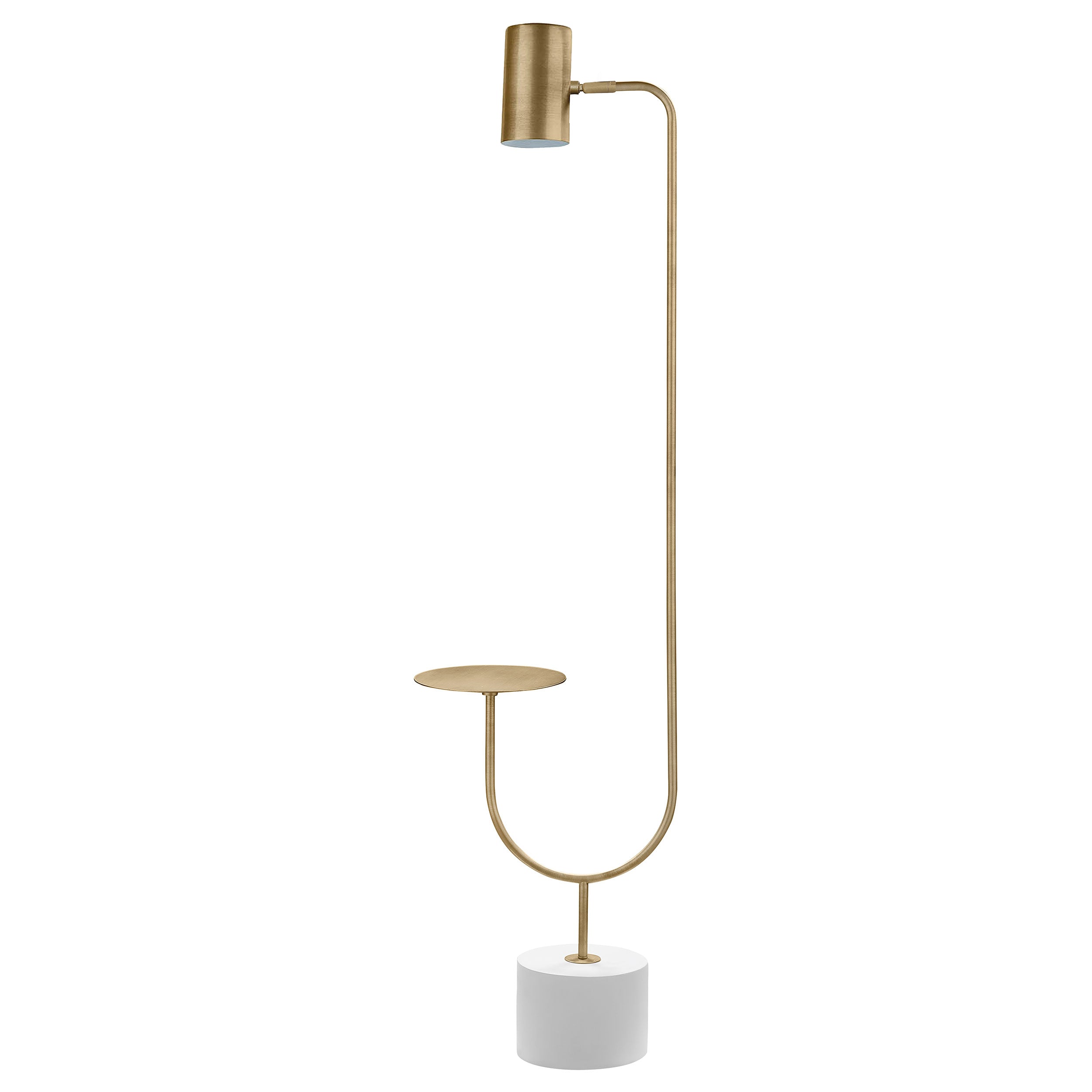 Jodie Round Base Floor Lamp Antique Brass and Grey