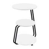 Hilly 3-tier Round Side Table White and Black