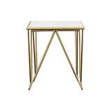 Bette 2-piece Nesting Table Set White and Gold