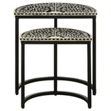 Zakiya 2-piece Demilune Nesting Table Black and White