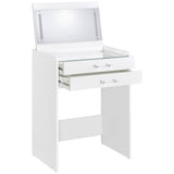 Danbury 3-drawer Makeup Vanity & Stool Set White High Gloss