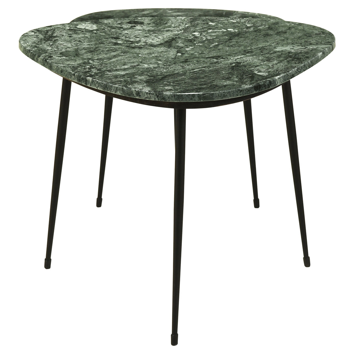 Tobias 2-piece Triangular Marble Top Nesting Table Green and Black