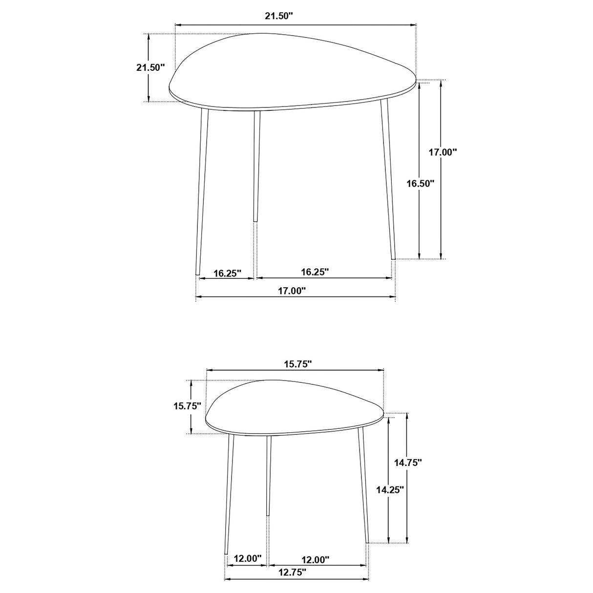 Tobias 2-piece Triangular Marble Top Nesting Table Green and Black