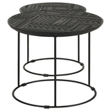 Loannis 2-piece Round Nesting Table Matte Black