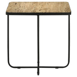 Elyna Square Accent Table Travertine and Black