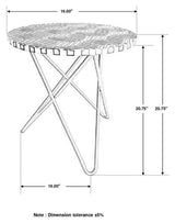 Xenia Round Accent Table with Hairpin Legs Black and White