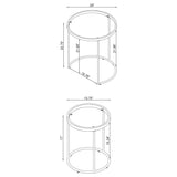 Maylin 2-piece Round Glass Top Nesting Tables Gold