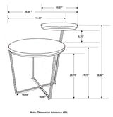 Yael Round Accent Table Natural and Gunmetal