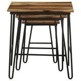 Nayeli 3-piece Nesting Table with Hairpin Legs Natural and Black