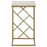 Angeliki Accent Table with Marble Top White