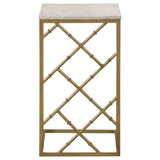 Angeliki Accent Table with Marble Top White