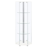 Zahavah 4-shelf Hexagon Shaped Curio Cabinet White and Clear