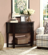 Diane 2-drawer Demilune Shape Console Table Cappuccino