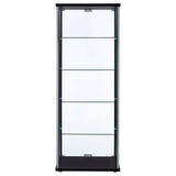 Delphinium 5-shelf Glass Curio Cabinet Black and Clear