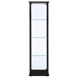 Cyclamen 4-shelf Glass Curio Cabinet Black and Clear