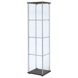 Bellatrix Rectangular 4-shelf Curio Cabinet Cappuccino and Clear