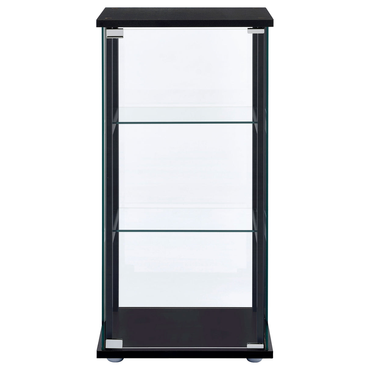 Cyclamen 3-shelf Glass Curio Cabinet Black and Clear