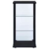 Cyclamen 3-shelf Glass Curio Cabinet Black and Clear