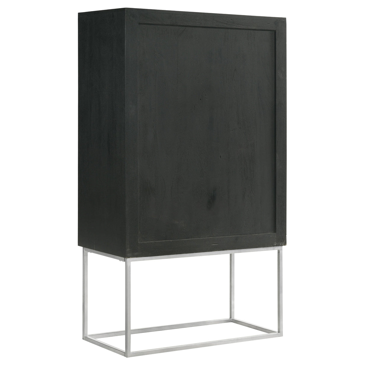 Borman 2-door Bar Cabinet Wine Storage Walnut and Black