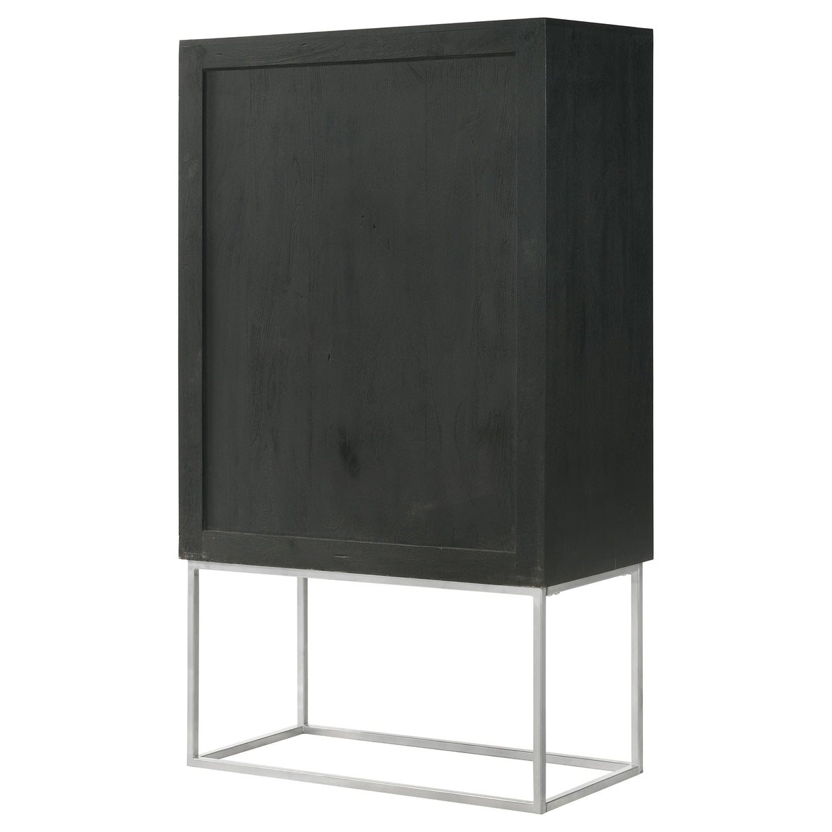 Borman 2-door Bar Cabinet Wine Storage Walnut and Black