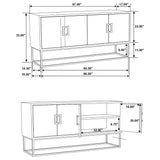 Borman 4-door Wooden Accent Cabinet Walnut and Black