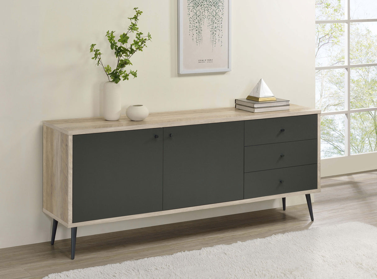 Maeve 2-door Engineered Wood Accent Cabinet Grey and Antique Pine