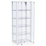 Aero 5-shelf Display Curio Cabinet with LED Lighting White