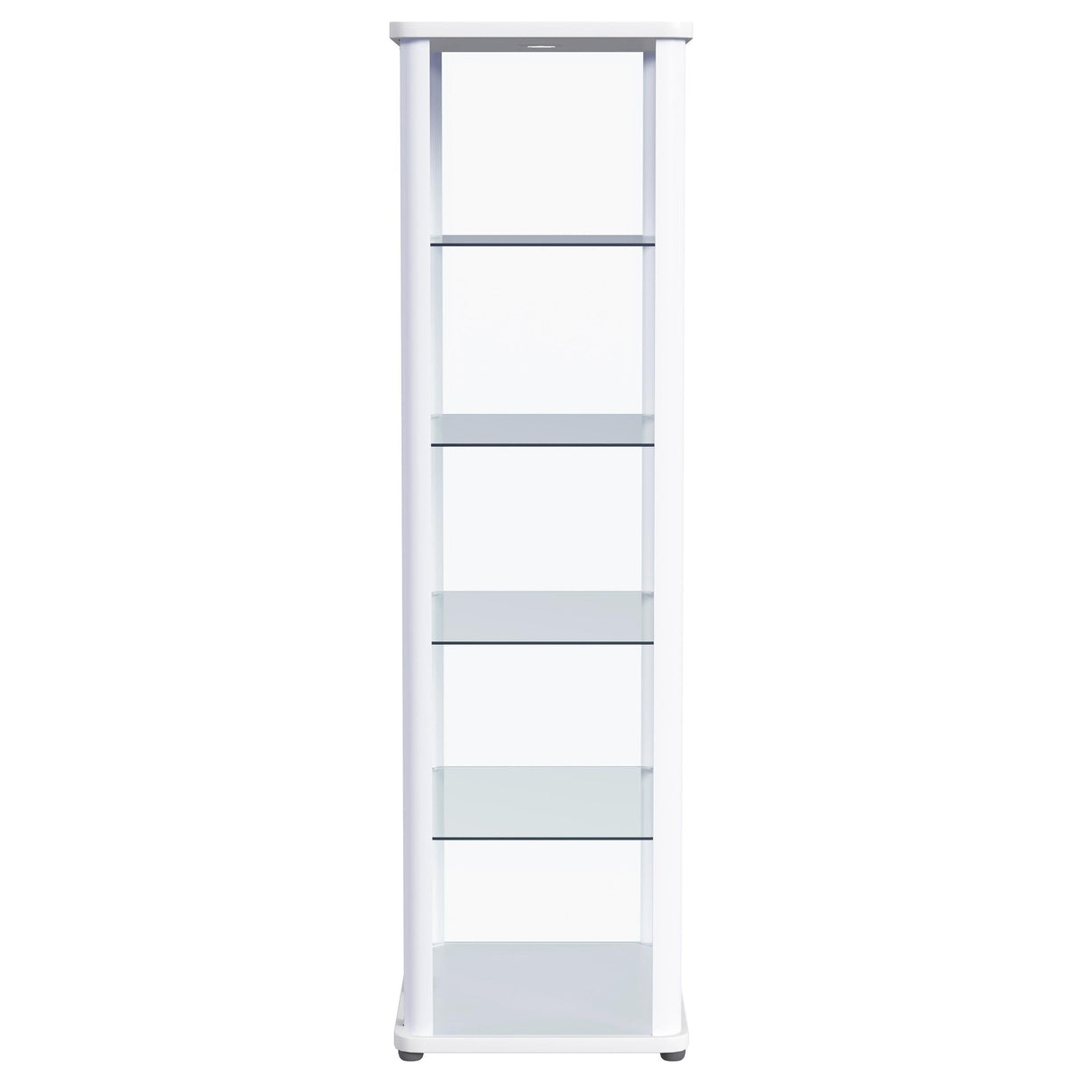 Aero 5-shelf Display Curio Cabinet with LED Lighting White