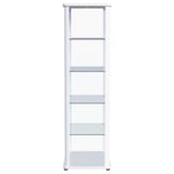 Aero 5-shelf Display Curio Cabinet with LED Lighting White