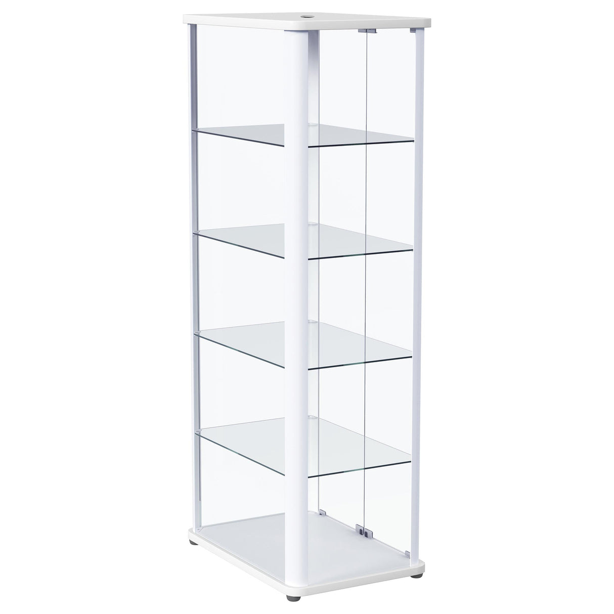 Aero 5-shelf Display Curio Cabinet with LED Lighting White