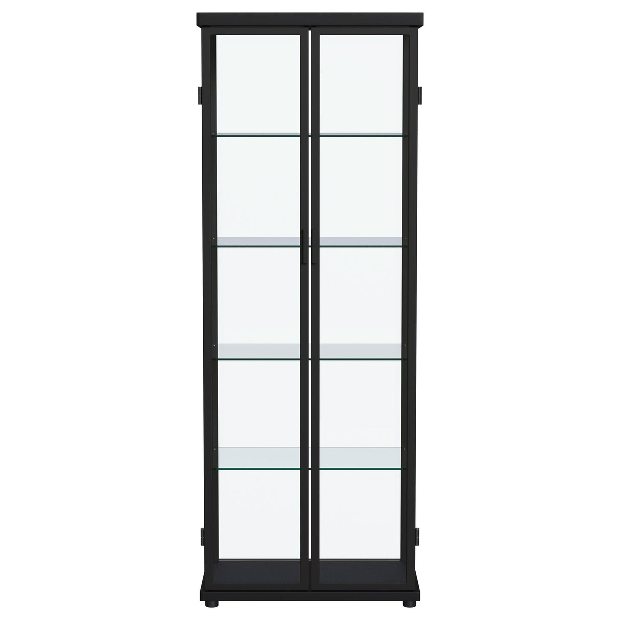 Aero 5-shelf Display Curio Cabinet with LED Lighting Black