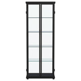 Aero 5-shelf Display Curio Cabinet with LED Lighting Black