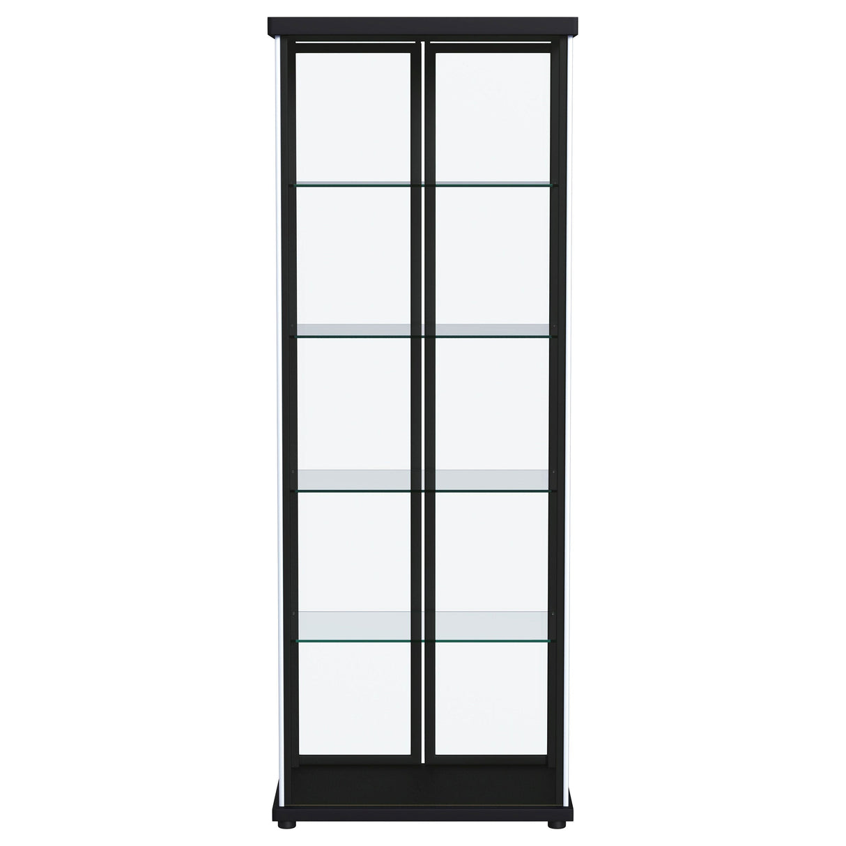 Aero 5-shelf Display Curio Cabinet with LED Lighting Black