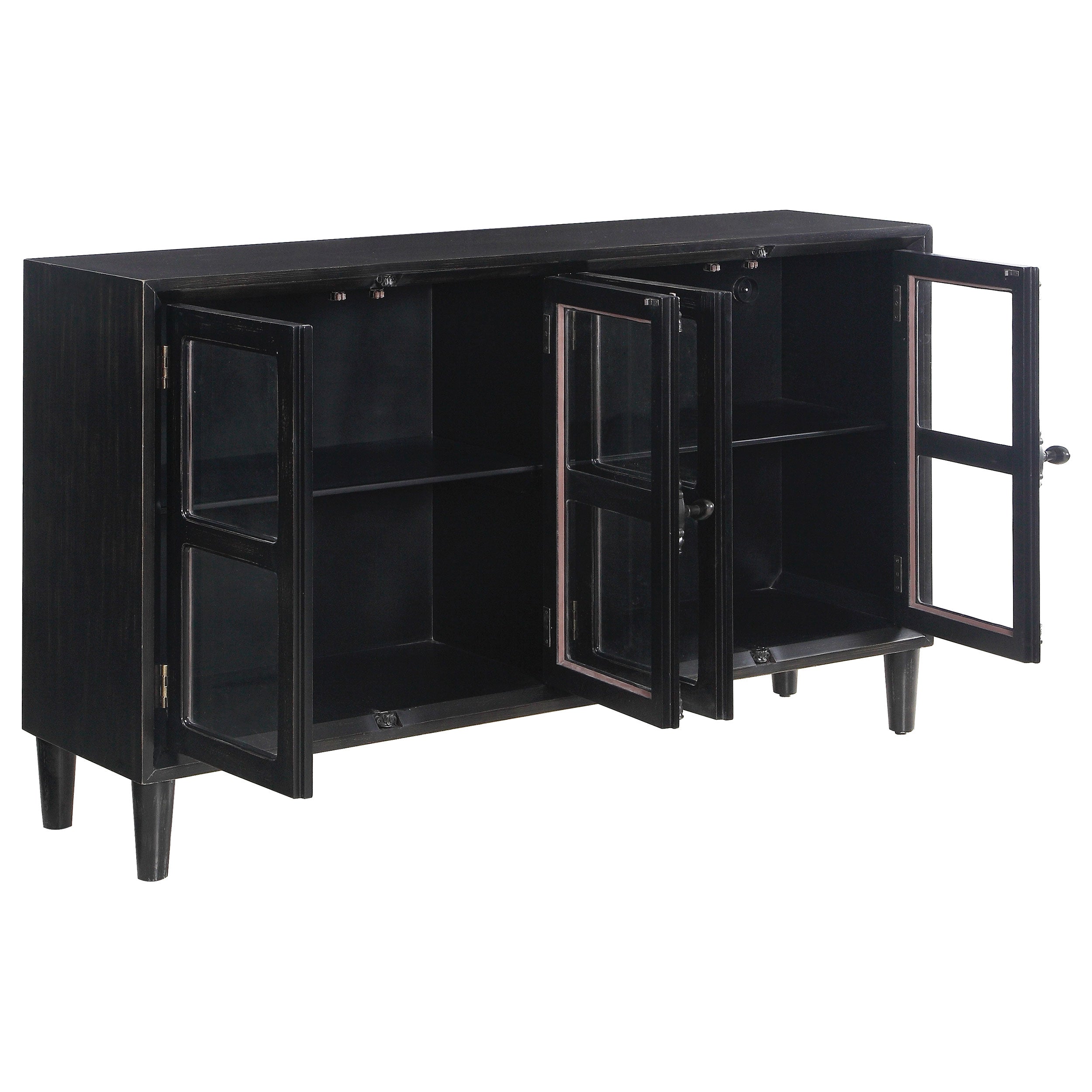 Sylvia 4-door Accent Cabinet Black