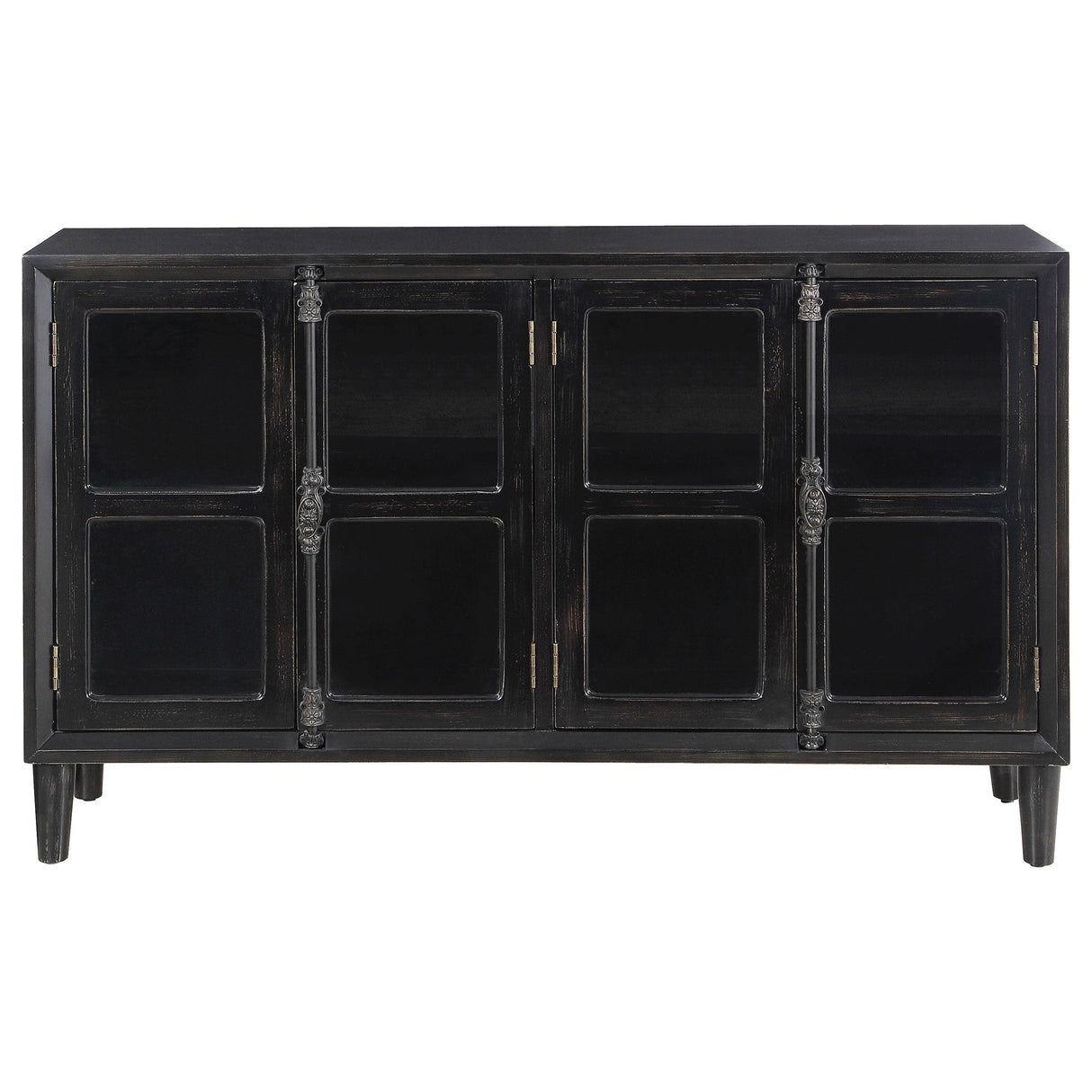 Sylvia 4-door Accent Cabinet Black