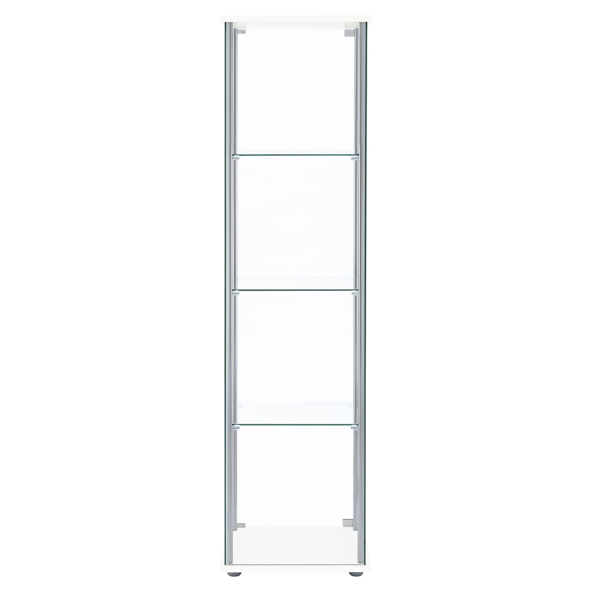 Bellatrix Rectangular 4-shelf Curio Cabinet White and Clear