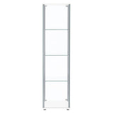 Bellatrix Rectangular 4-shelf Curio Cabinet White and Clear